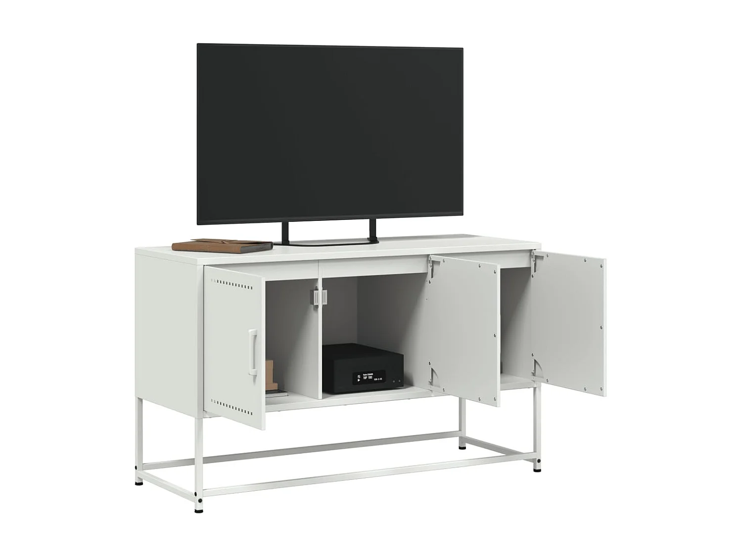Tv-meubel | Tv-Bank | TV-kast100,5x39x60,5 cm staal wit