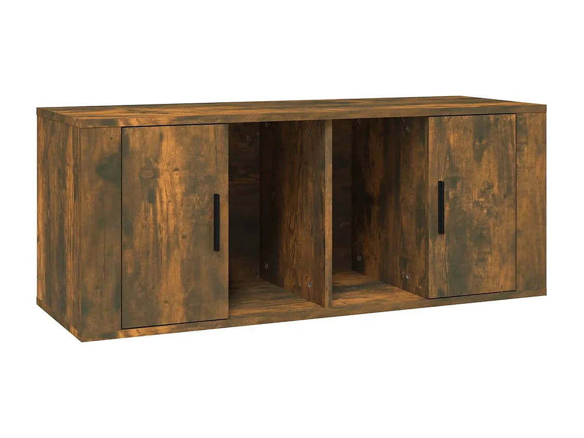 Meuble TV | Banc TV | Armoire TV Chêne fumé 100x35x40 cm Bois d'ingénierie
