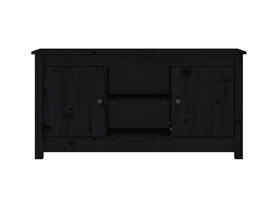 Mueble de TV | Mueble de salón de madera maciza de pino negro 103x36,5x52 cm