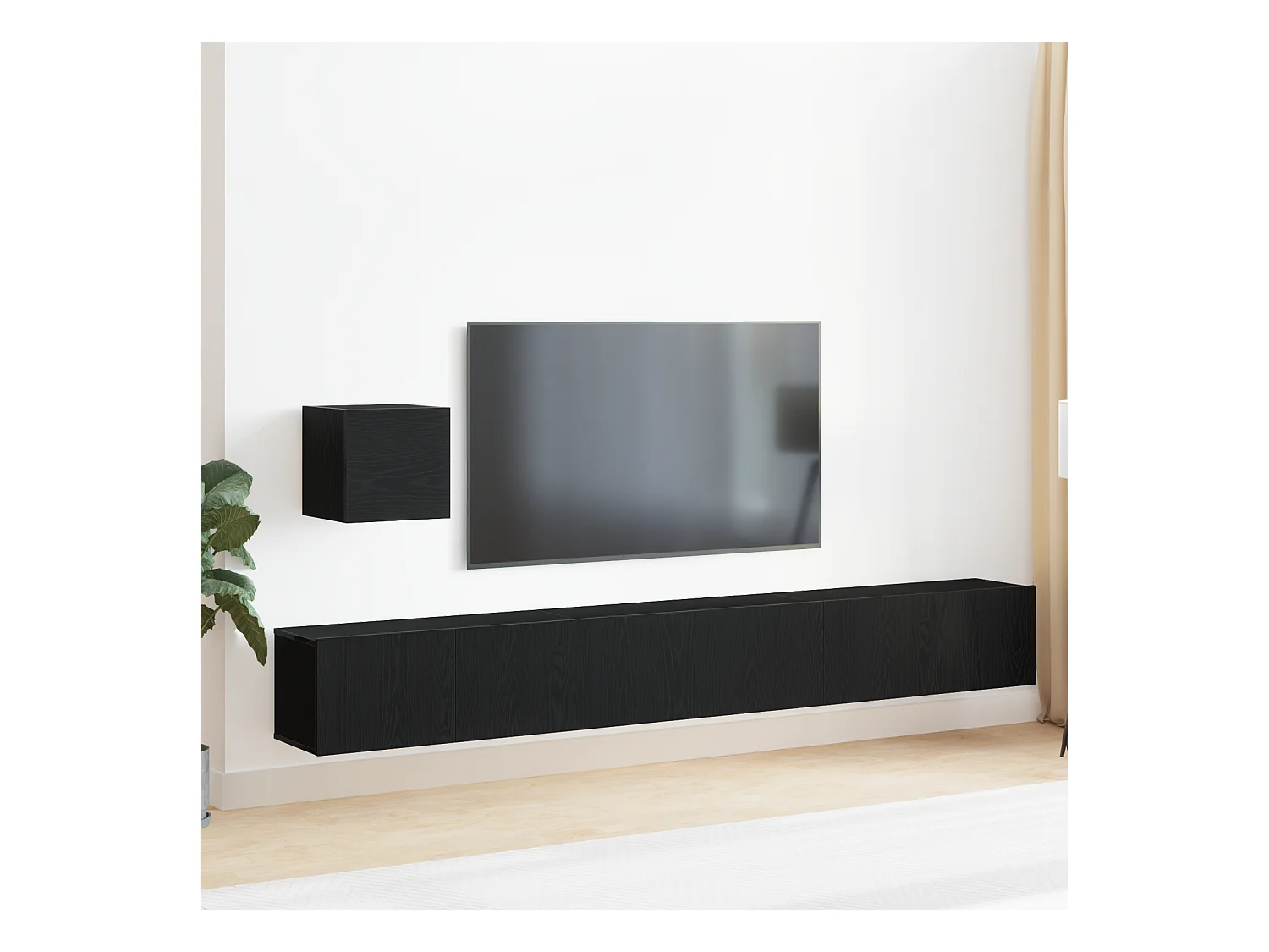 Conjunto de Mueble de TV | Mueble de salón 4 pcs Roble negro 80 x 30 x 30 cm