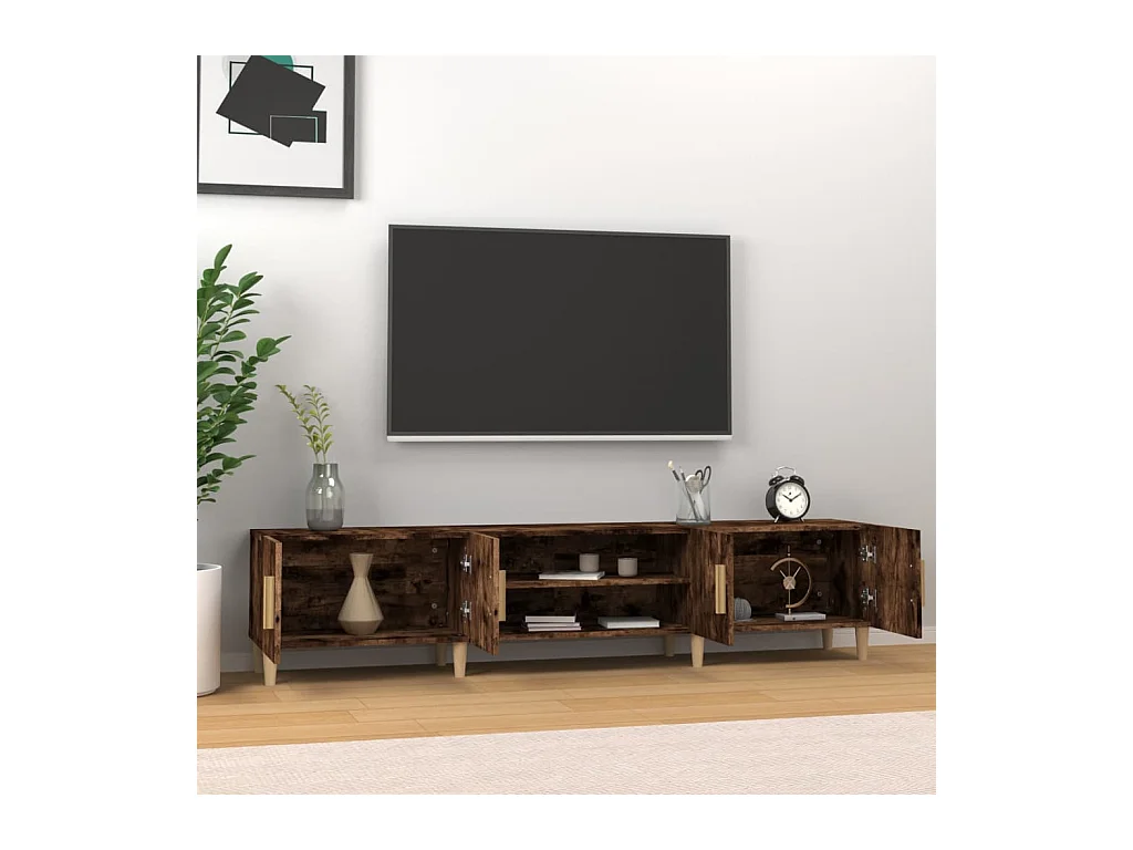 Mueble para TV  | Gabinete de TV |  Mueble de salón madera contrachapada roble ahumado 180x31,5x40cm