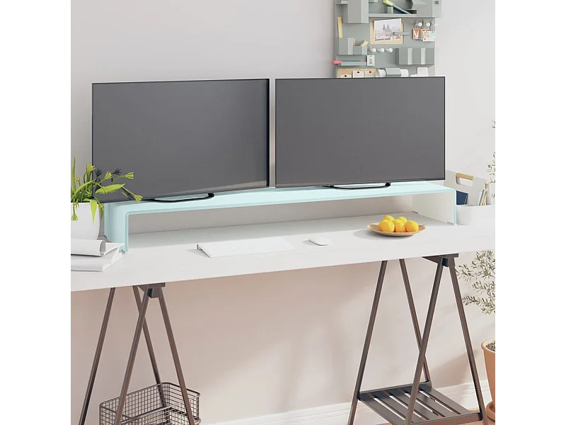 Mueble TV | Elevador de monitor cristal verde 120x30x13 cm
