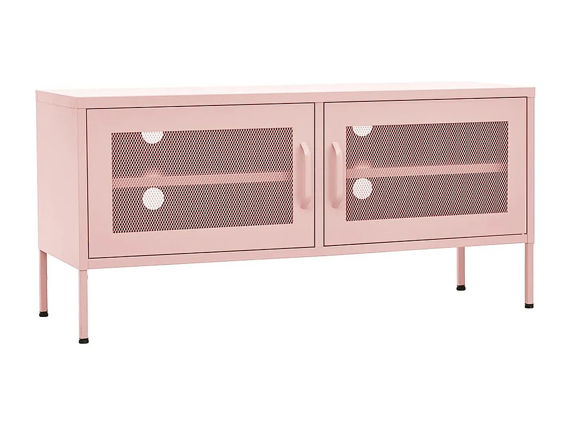 Meuble TV | Banc TV | Armoire TV Rose 105x35x50 cm Acier