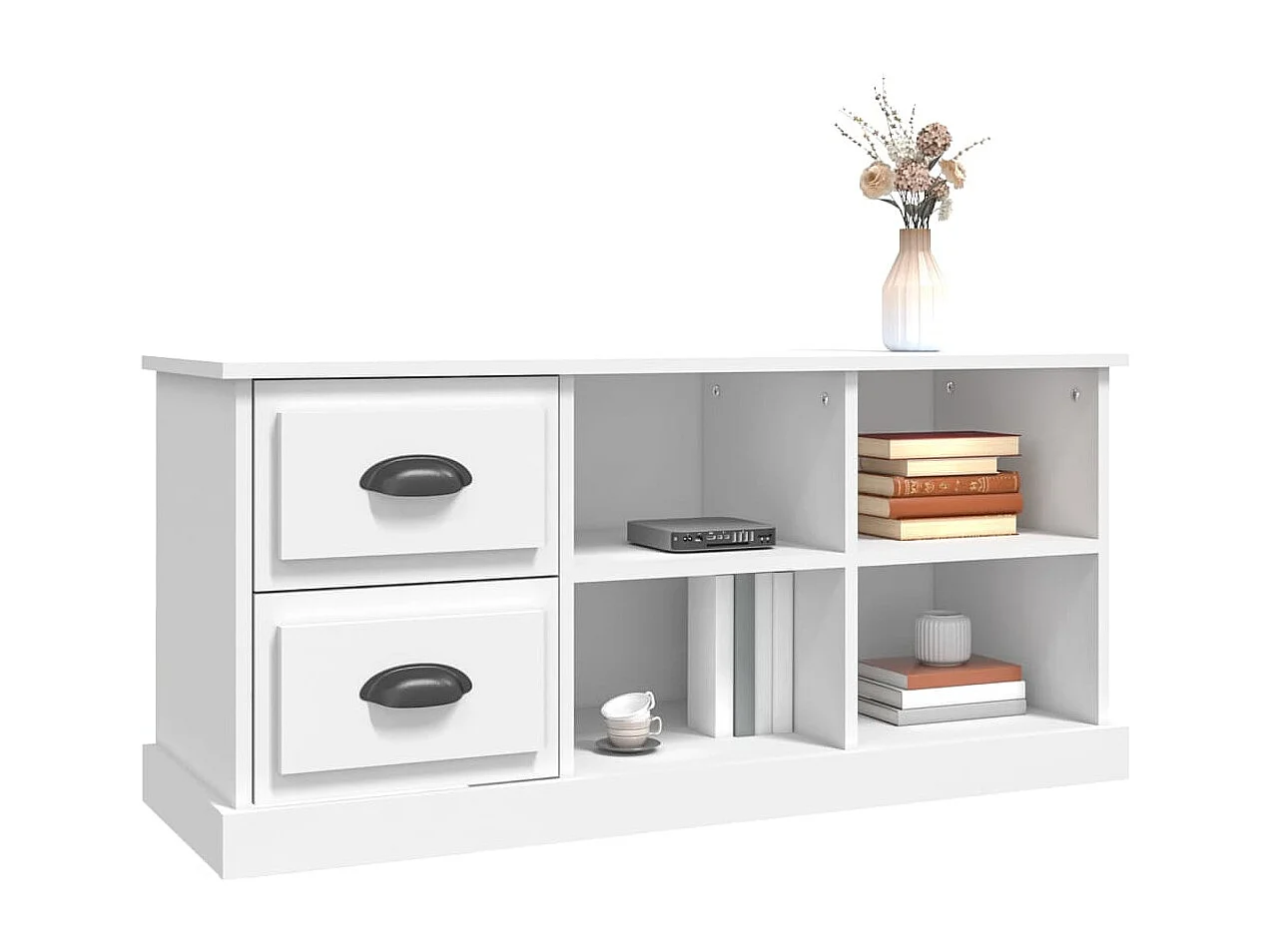 Mueble para TV  | Gabinete de TV |  Mueble de salón madera contrachapada blanco 102x35,5x47,5 cm