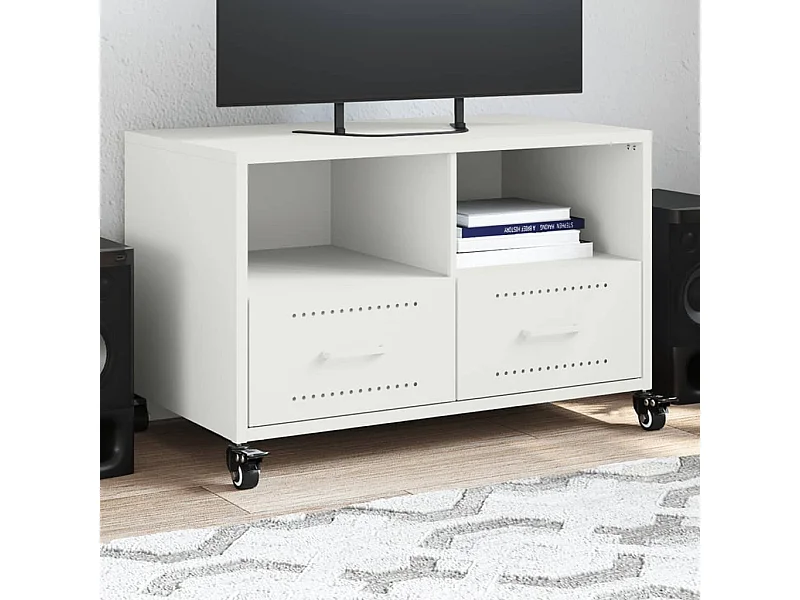 Mueble de TV | Mueble de salón acero blanco 68x39x43,5 cm