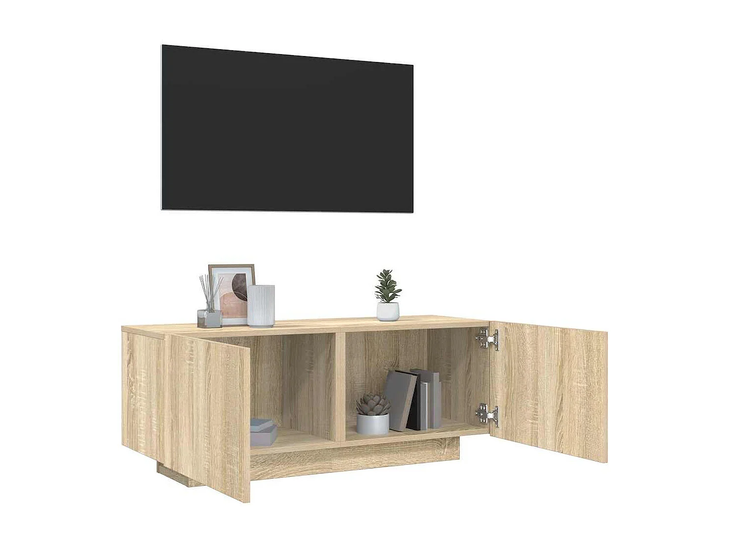 Mueble para TV  | Gabinete de TV |  Mueble de salón madera contrachapada color roble 100x35x40 cm