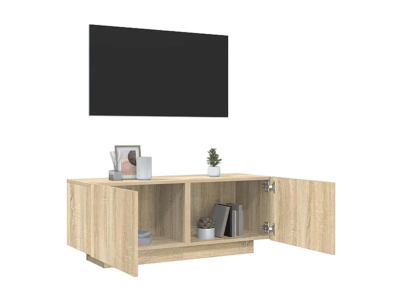 Mueble para TV  | Gabinete de TV |  Mueble de salón madera contrachapada color roble 100x35x40 cm