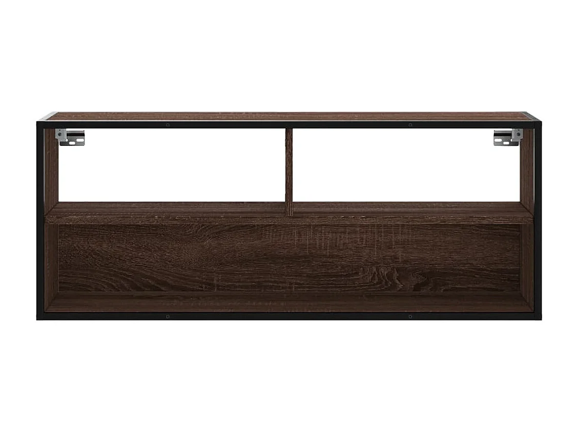 Tv-meubel | Tv-Bank | TV-kast100x31x39,5 cm bewerkt hout metaal bruin eikenkleurig