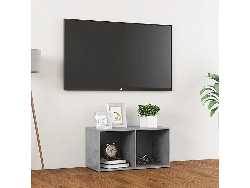 Mueble para TV  | Gabinete de TV |  Mueble de salón madera contrachapada gris hormigón 72x35x36,5 cm