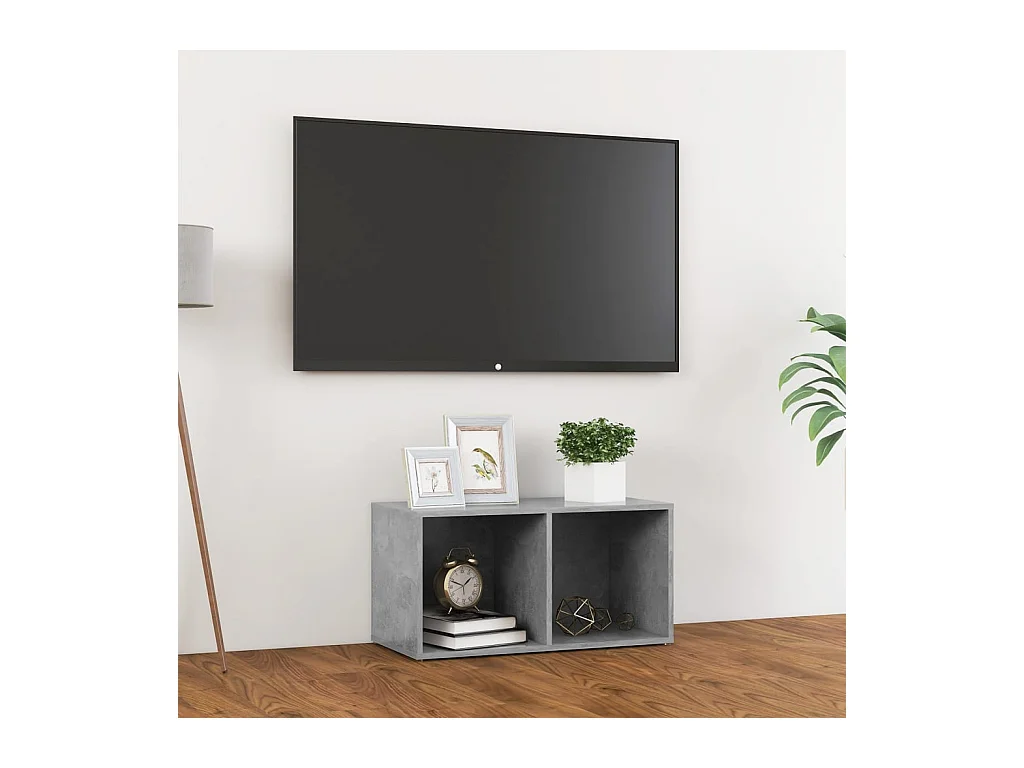 Mueble para TV  | Gabinete de TV |  Mueble de salón madera contrachapada gris hormigón 72x35x36,5 cm