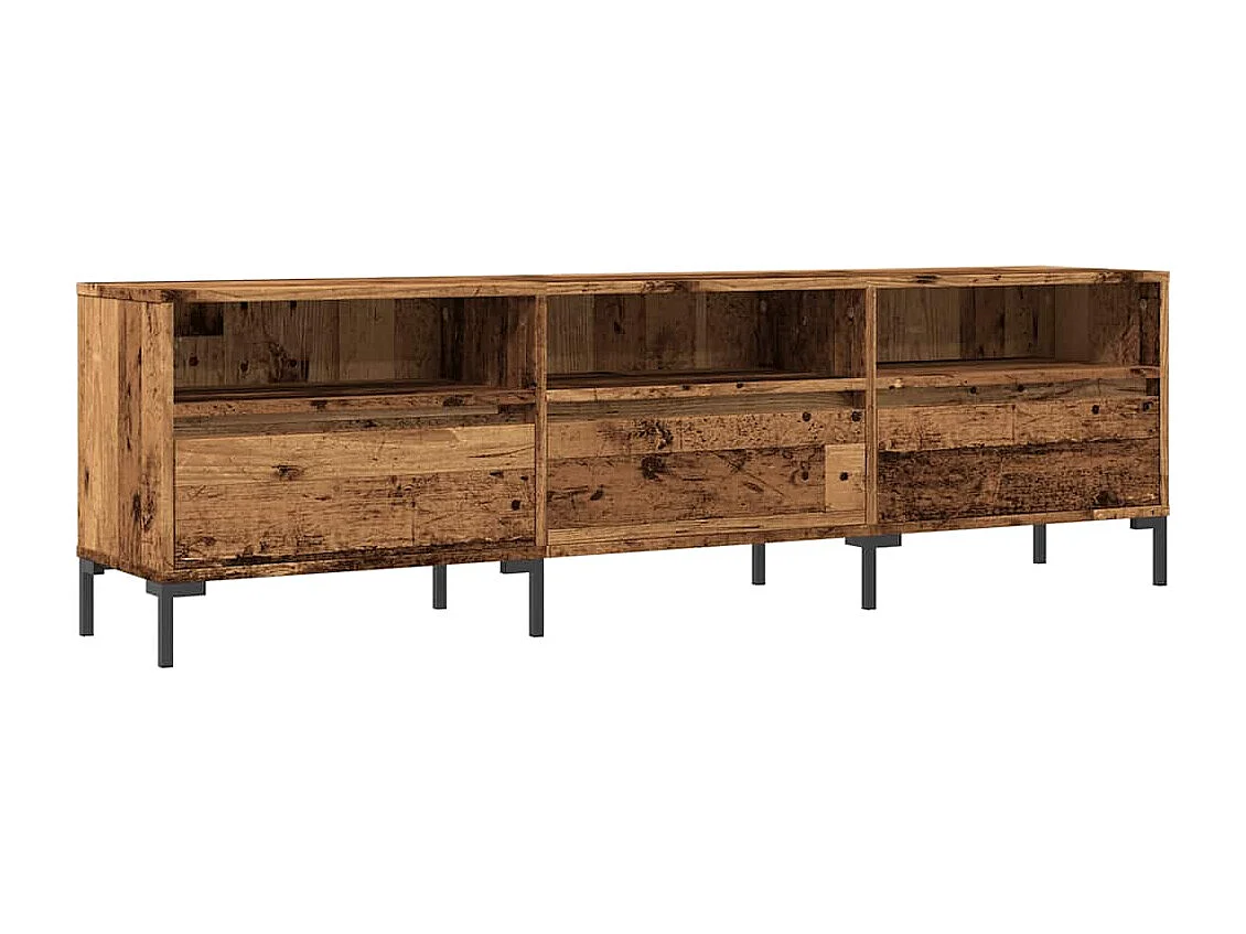Tv-meubel | Tv-Bank | TV-kast150x30x44,5 cm bewerkt hout oud houtkleurig