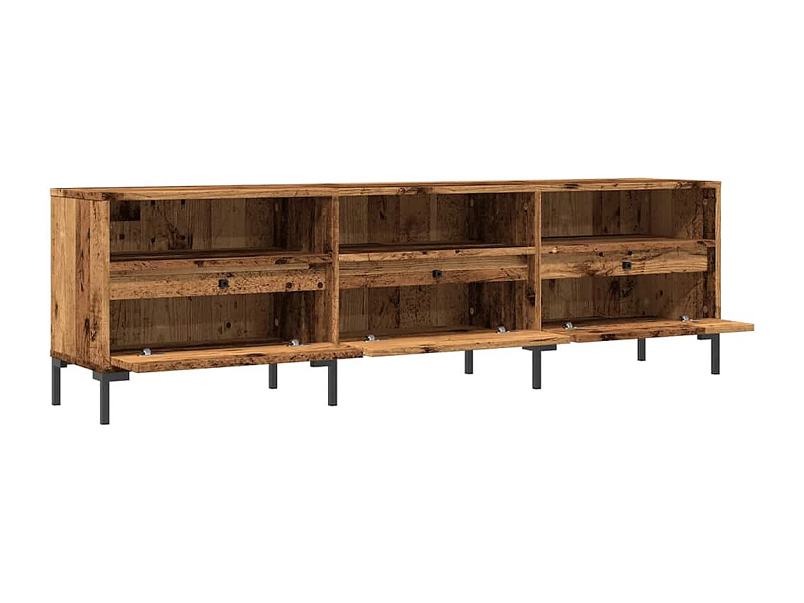 Tv-meubel | Tv-Bank | TV-kast150x30x44,5 cm bewerkt hout oud houtkleurig