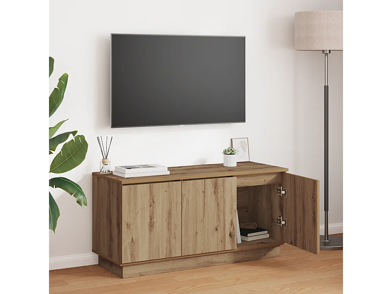 Meuble TV | Banc TV | Armoire TV Chêne artisanal 100x38x49 cm Bois d'ingénierie