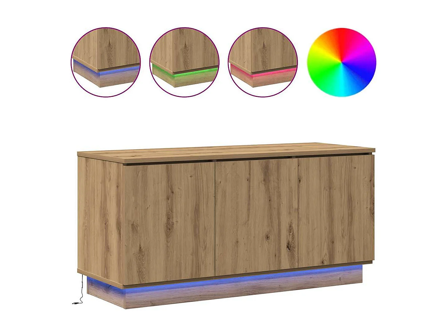 TV-kast | Tv-meubel | Tv-Bank Artisan Eiken 100x38x49 cm Bewerkt Hout