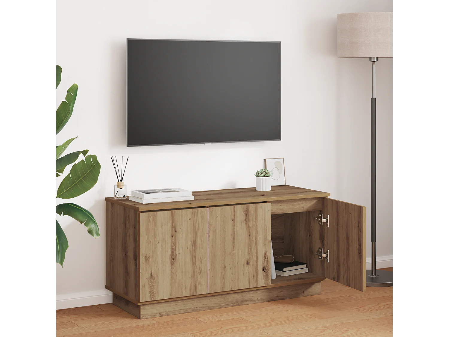 TV-kast | Tv-meubel | Tv-Bank Artisan Eiken 100x38x49 cm Bewerkt Hout