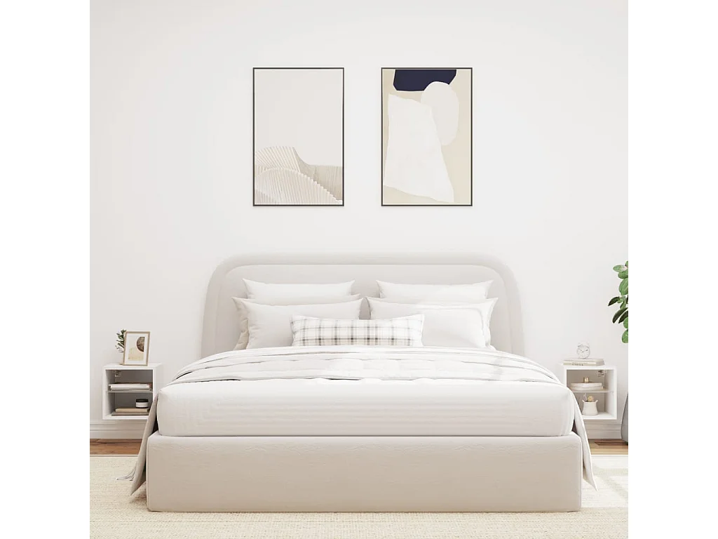 Meubles TV | Bancs TV | Armoires TV muraux avec lumières LED 2 pcs blanc 30x28,5x30 cm