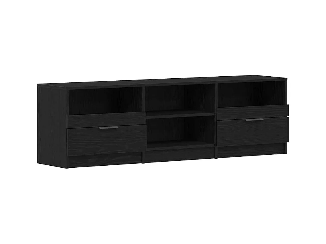 Tv-meubel | Tv-Bank | TV-kast150x33,5x45 cm bewerkt hout zwart eikenkleurig