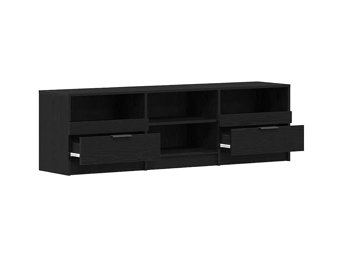 Tv-meubel | Tv-Bank | TV-kast150x33,5x45 cm bewerkt hout zwart eikenkleurig