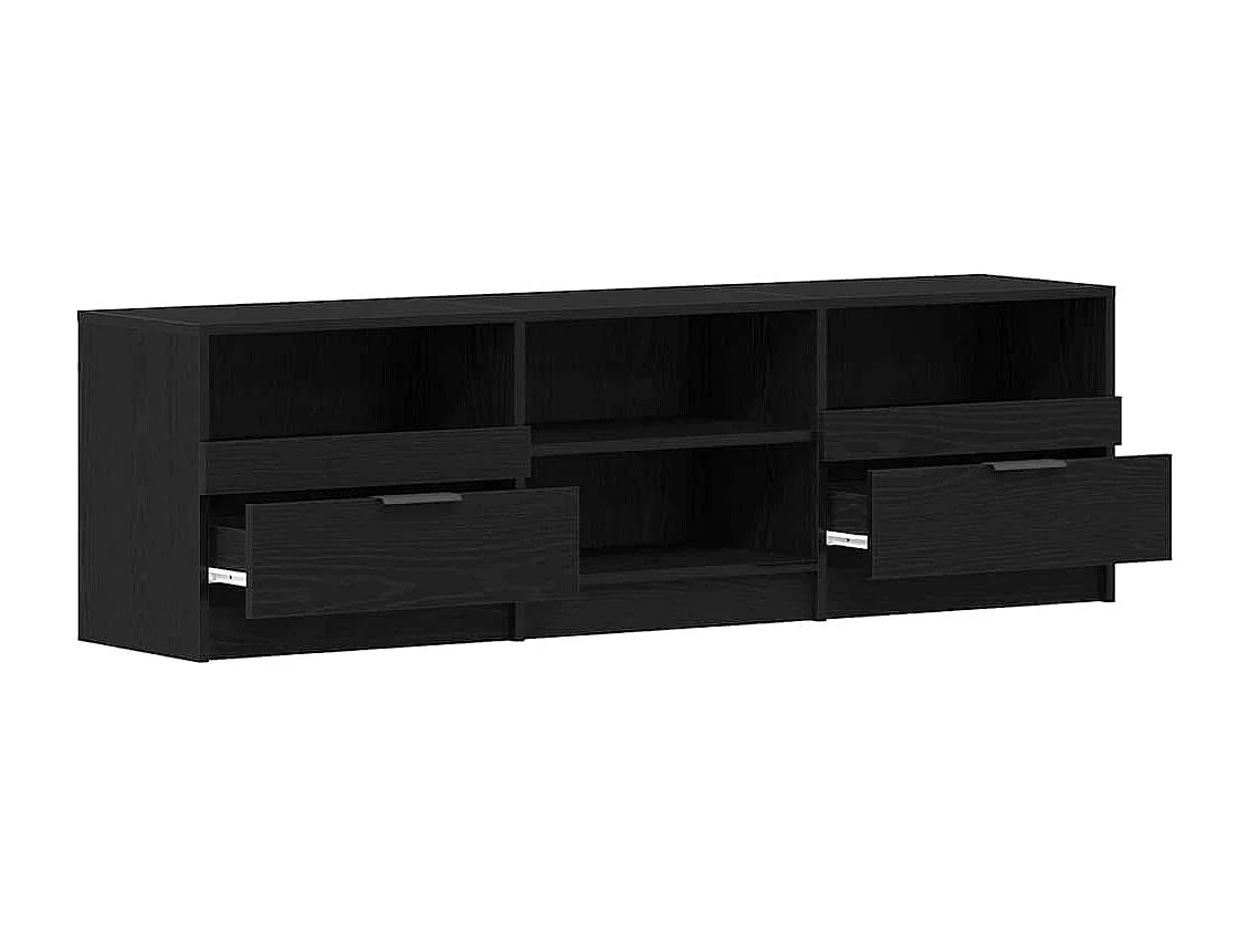 Meuble TV | Banc TV | Armoire TV Noir Chêne 150x33,5x45 cm Bois d'ingénierie