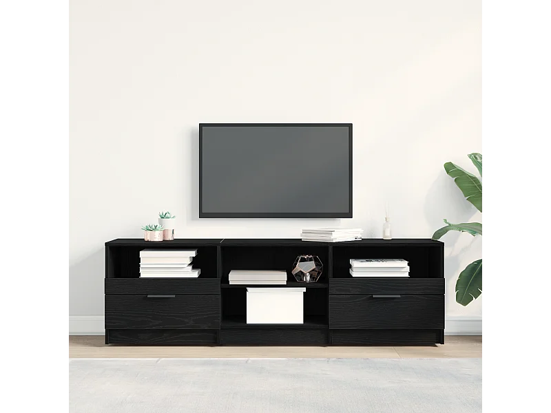 Gabinete de TV | Mueble de TV | Mueble de salón Negro 150 x 33.5 x 45 cm Madera contrachapada