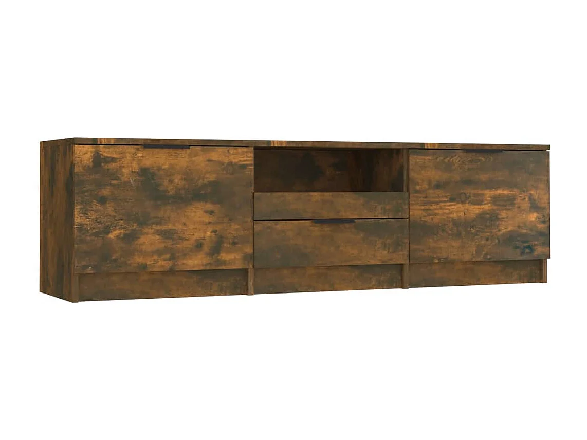 Meuble TV | Banc TV | Armoire TV Chêne fumé 140x35x40 cm Bois d'ingénierie