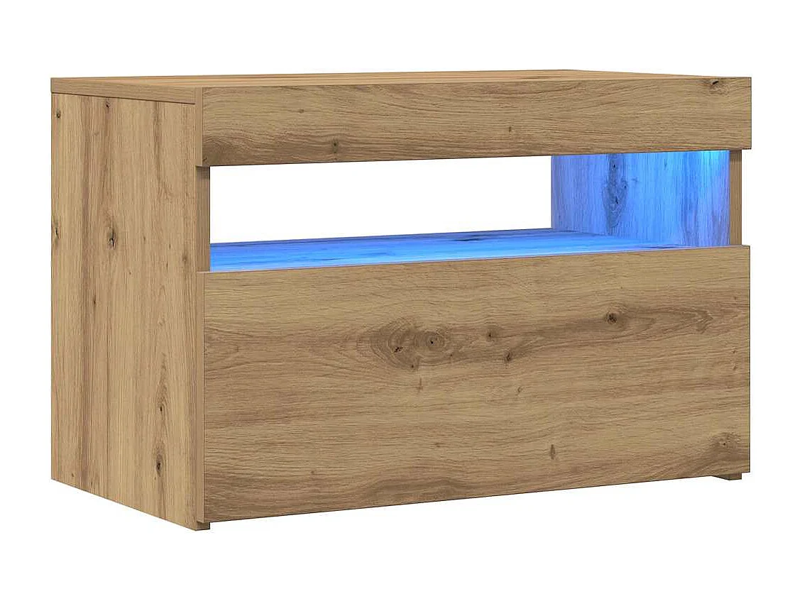 Muebles TV | Gabinetes de TV | Muebles de salón con luces LED 2 uds madera ingeniería roble artisan