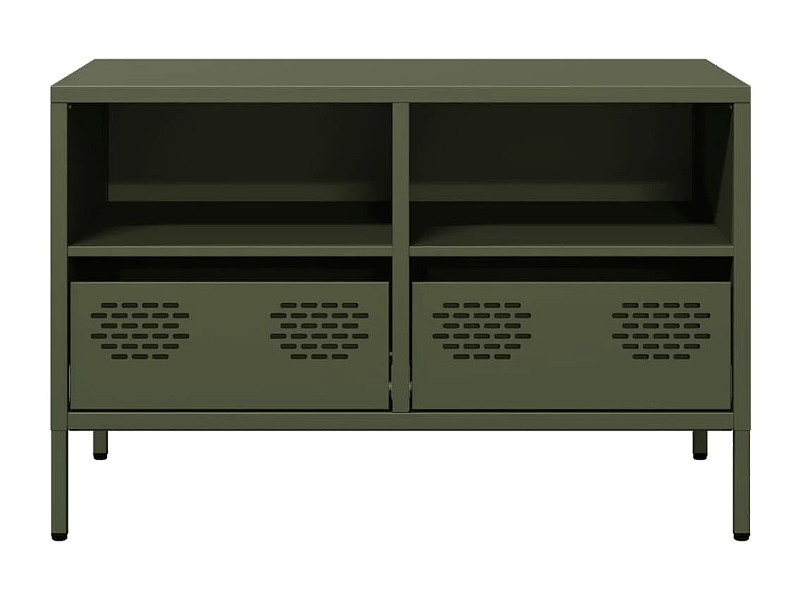 Tv-meubel | Tv-Bank | TV-kast68x39x43,5 cm koudgewalst staal olijfgroen