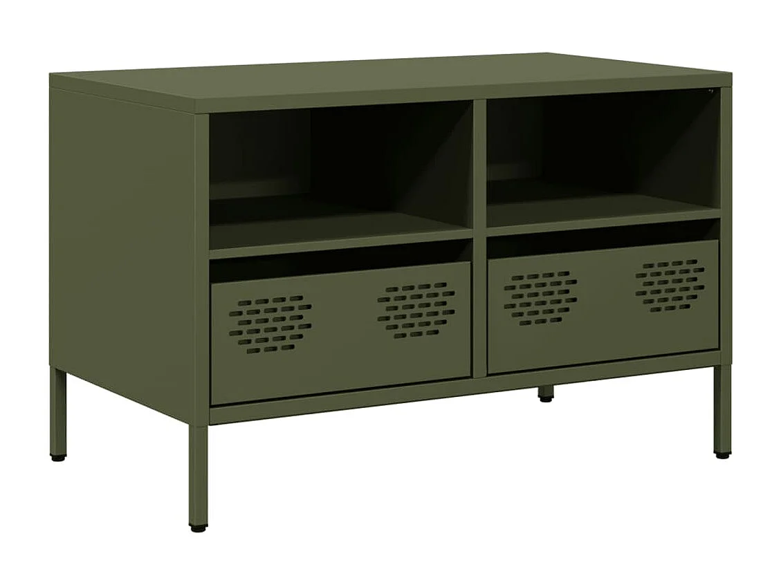 Meuble TV | Banc TV | Armoire TV vert olive 68x39x43,5 cm acier laminé à froid