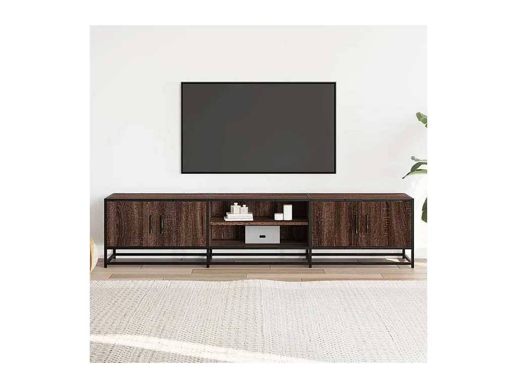 Mueble para TV  | Gabinete de TV |  Mueble de salón madera de ingeniería roble marrón 180x35x41 cm