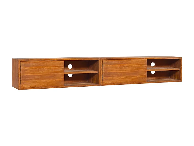 Mueble de TV | Mueble de salón de pared madera maciza de teca 180x30x30 cm