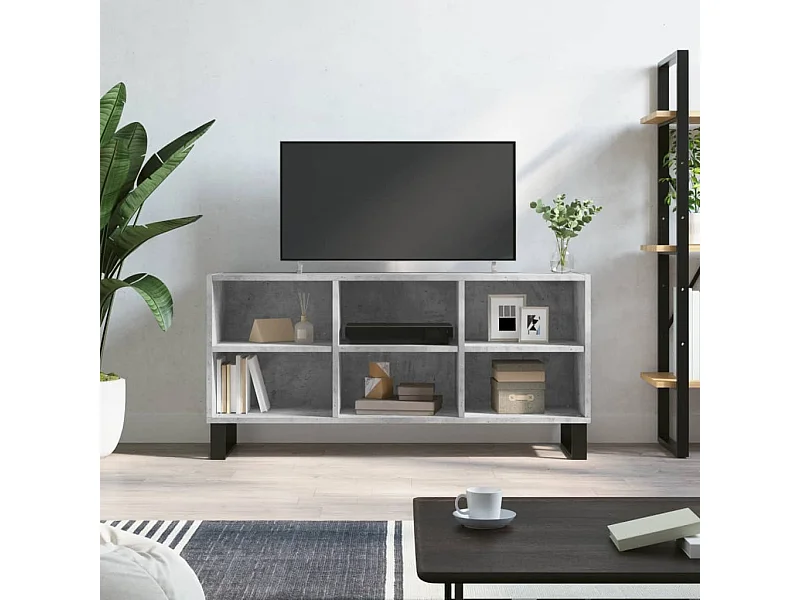 Meuble TV | Banc TV | Armoire TV gris béton 103,5x30x50 cm bois d'ingénierie