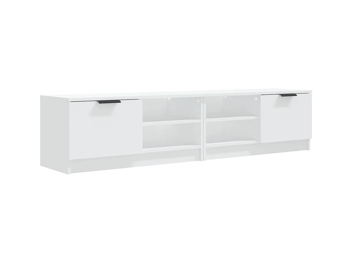 Mueble para TV  | Gabinete de TV |  Mueble de salón 2 pzas madera contrachapada blanco 80x35x36,5 cm