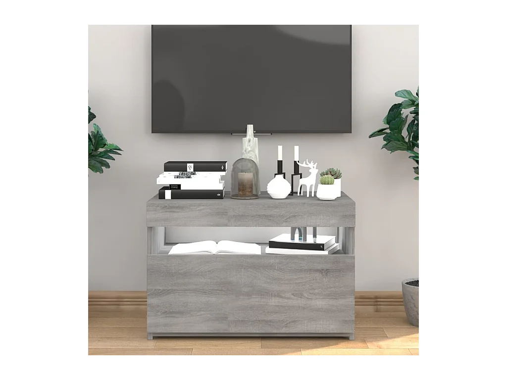 Mueble de TV | Mueble de salón con luces LED gris Sonoma 60x35x40 cm