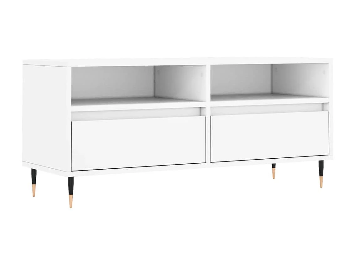 Mueble para TV  | Gabinete de TV |  Mueble de salón madera contrachapada blanco 100x34,5x44,5 cm