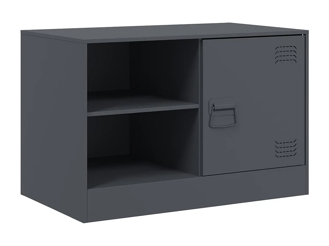 Meuble TV | Banc TV | Armoire TV anthracite 67x39x44 cm acier