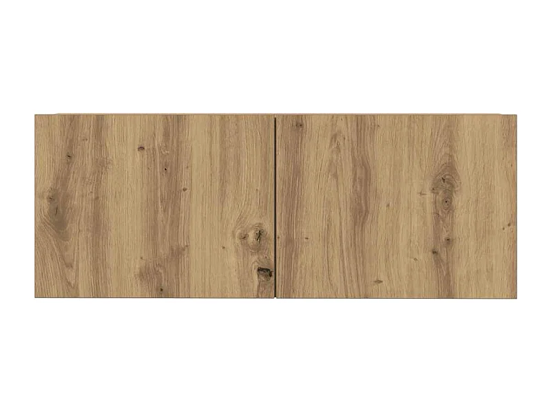 4-delig Tv-meubelset | Tv-Bank | TV-kast wandmontage bewerkt hout artisanaal eiken