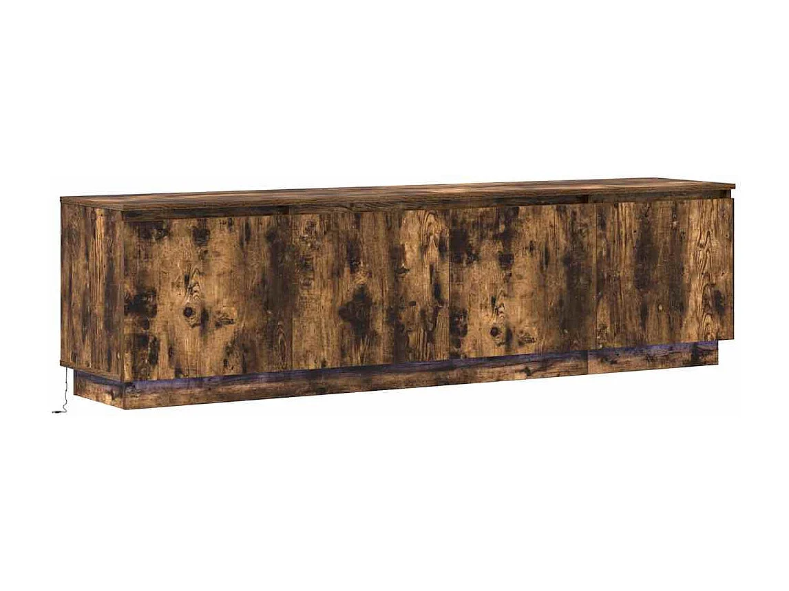 TV-kast | Tv-meubel | Tv-Bank met LED in Rookachtig Eiken 180x38x49 cm