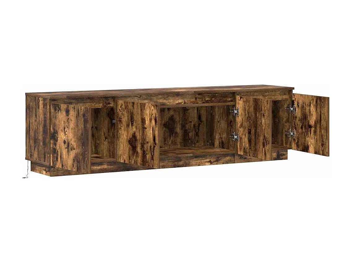 TV-kast | Tv-meubel | Tv-Bank met LED in Rookachtig Eiken 180x38x49 cm