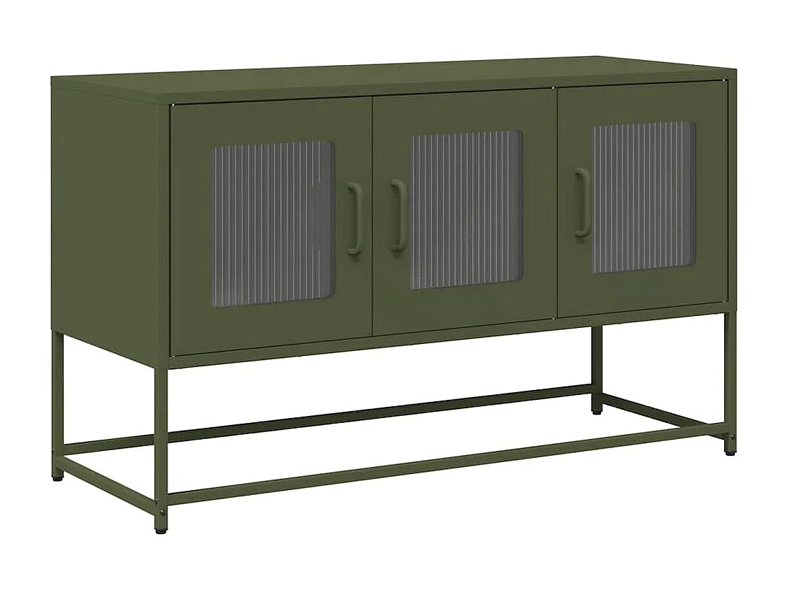 Tv-meubel | Tv-Bank | TV-kast100,5x39x60,5 cm koudgewalst staal olijfgroen