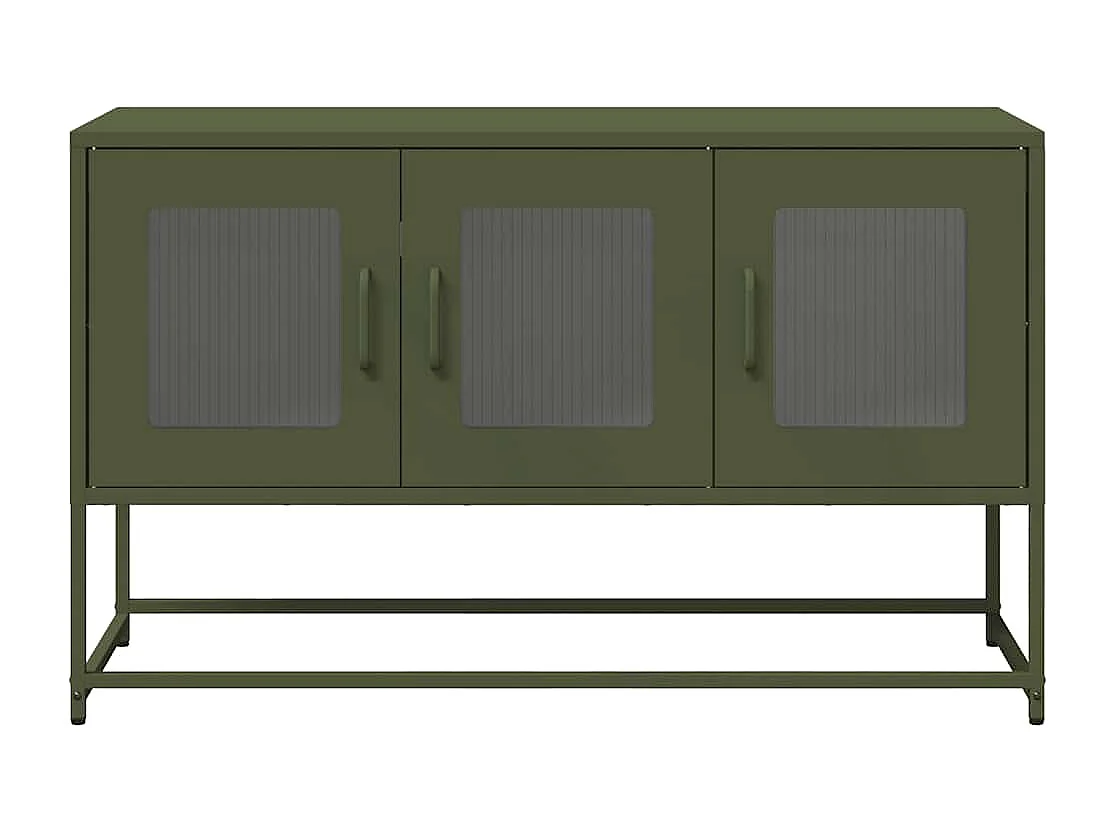 Tv-meubel | Tv-Bank | TV-kast100,5x39x60,5 cm koudgewalst staal olijfgroen