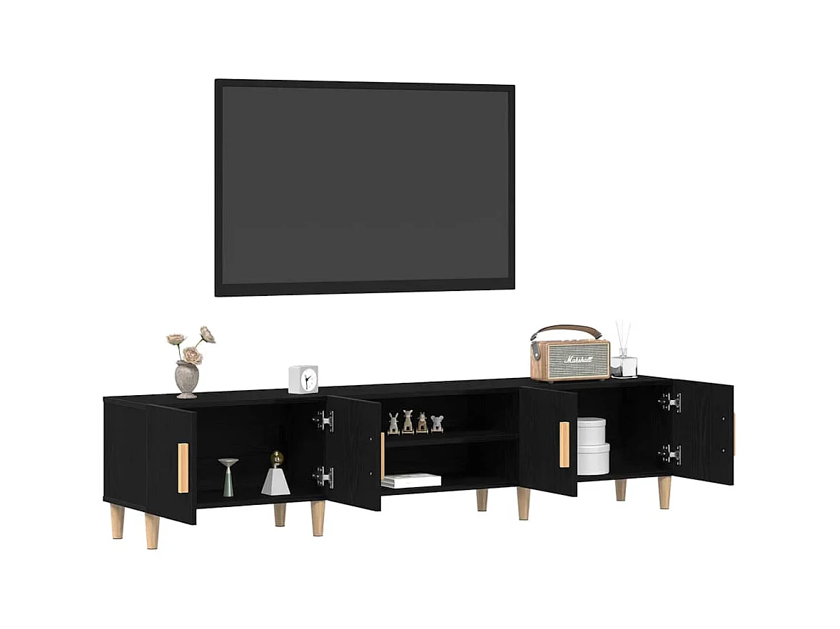 Gabinete de TV | Mueble de TV | Mueble de salón Roble negro 180 x 31.5 x 40 cm