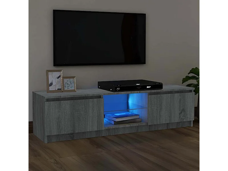 Mueble de TV | Mueble de salón con luces LED gris Sonoma 120x30x36 cm