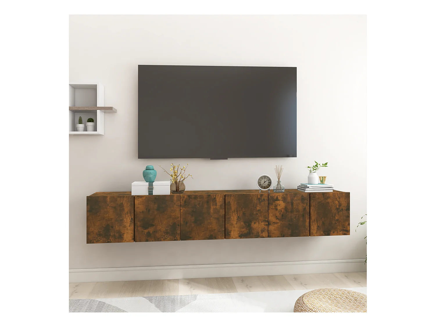 Tv-hangmeubelen | Tv-Banken | TV-kasten 3 st 60x30x30 cm gerookt eikenkleurig
