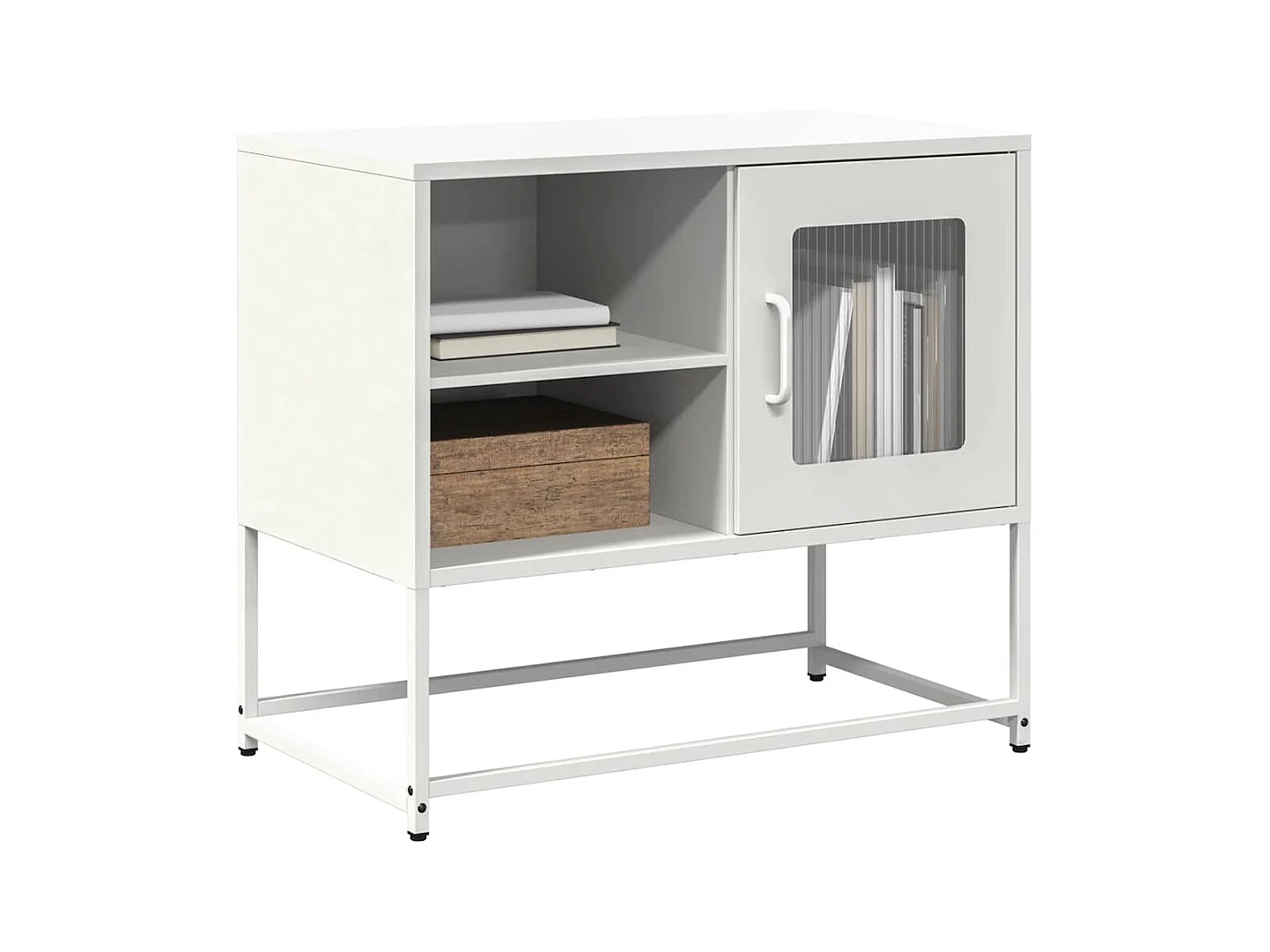 Mueble para TV  | Gabinete de TV |  Mueble de salón de acero blanco 68x39x60,5 cm