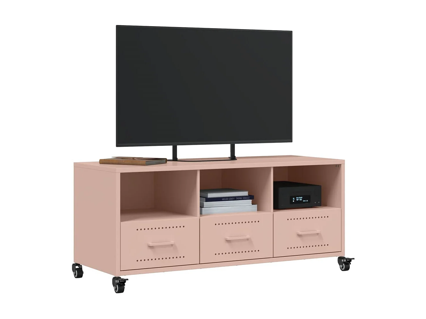 Meuble TV | Banc TV | Armoire TV rose 100,5x39x43,5 cm acier
