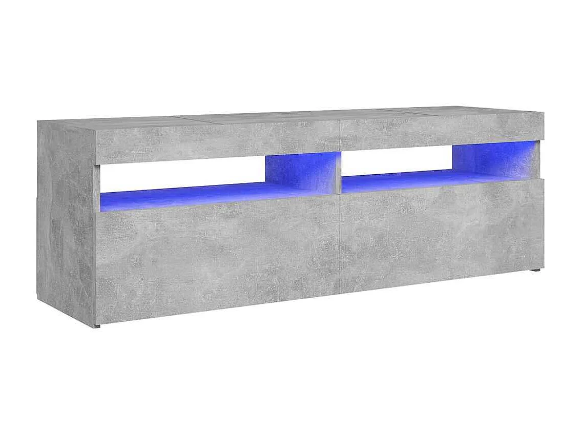 Mueble de TV | Mueble de salón con luces LED gris hormigón 120x35x40 cm