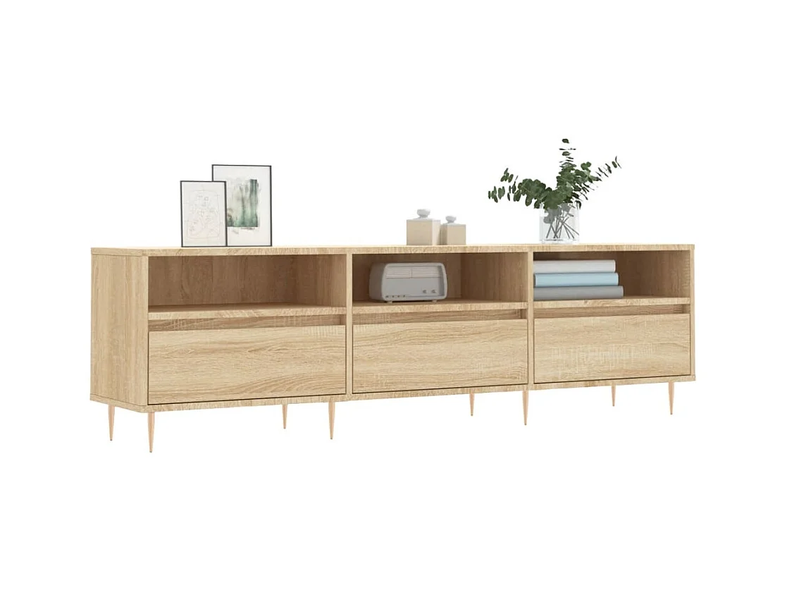Tv-meubel | Tv-Bank | TV-kast150x30x44,5 cm bewerkt hout sonoma eikenkleurig