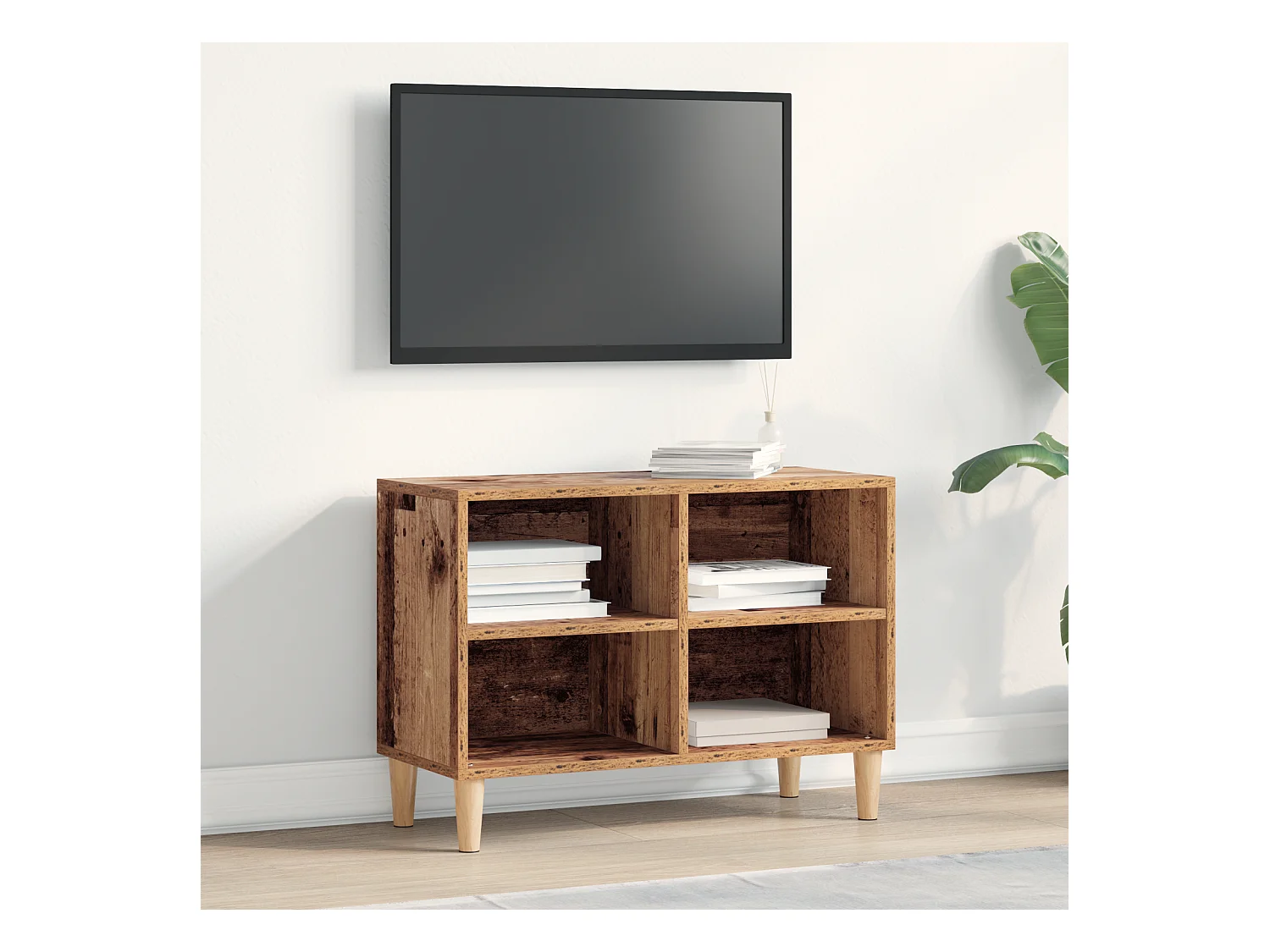 Cabinet TV | Banc TV | Armoire TV avec pieds en bois ancien 69,5x30x50 cm