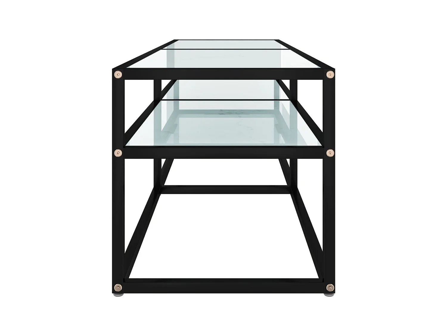 Mueble de TV | Mueble de salón vidrio templado color mármol blanco 140x40x40,5 cm