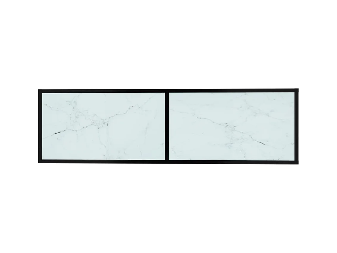Mueble de TV | Mueble de salón vidrio templado color mármol blanco 140x40x40,5 cm